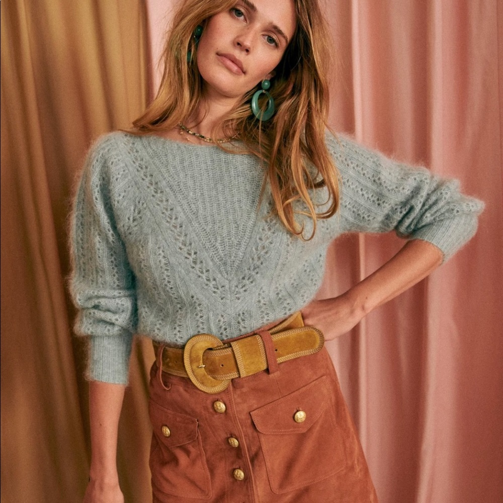 Sezane Rosa Jumper S Sea Mist
